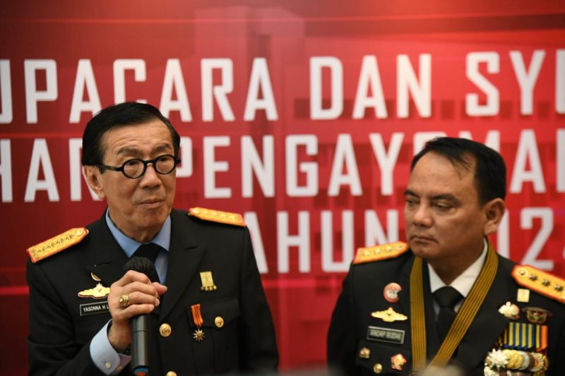Yasonna H. Laoly di Lapangan Upacara Kemenkumham. Dok: Istimewa