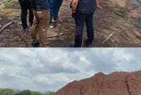Subdit IV/Tipidter Ditreskrimsus Polda Jambi, Dinas ESDM Provinsi Jambi, Dinas Lingkungan Hidup (LHK) Provinsi Jambi, BPBD Provinsi Jambi melakukan pengecekan terbakarnya Batubara di Stockpile PT. Bumi Borneo Inti (BBI). Dok: Istimewa