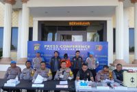 Kapolres Tanjung Jabung Barat AKBP Agung Basuki, S. I. K., M. Melakukan Conference Press. Dok: Istimewa