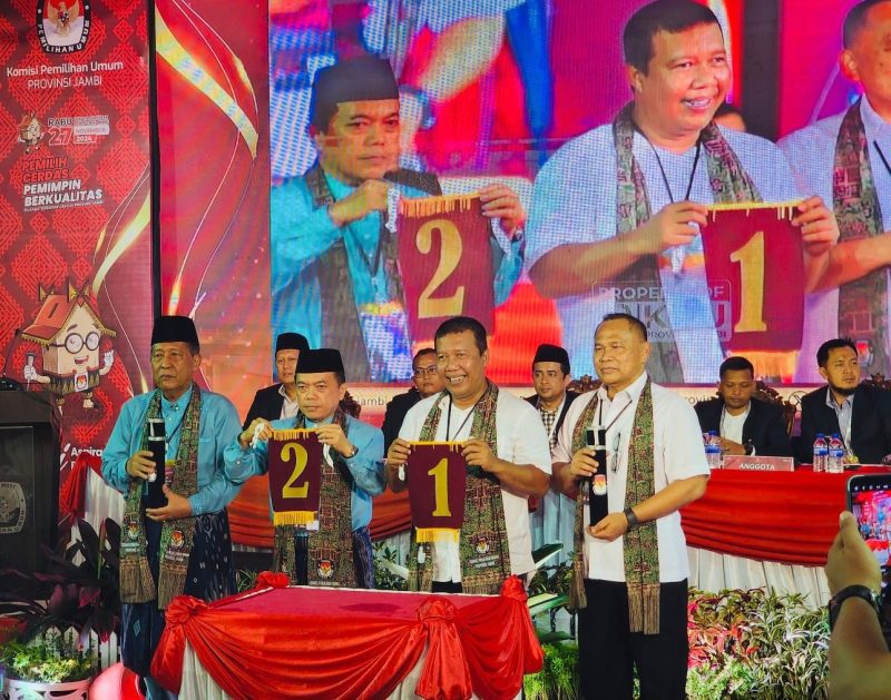KPU Provinsi Jambi Resmi Menetapkan Nomor Urut Calon Gubernur Provinsi Jambi